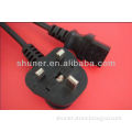 Britain Standard UK Approval 3-pin Plug with Fuse Molded and Power Cord